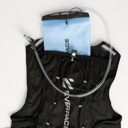 An Everpace vest with hydration bladder inserted into the vest pocket